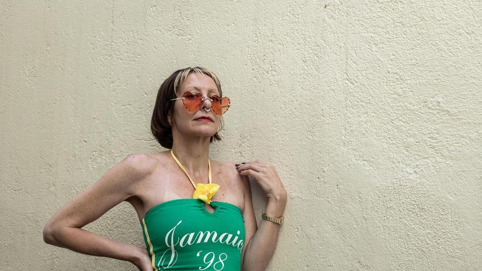 Lorena Iglesias photographed on an interior terrace of the Vincci Gala hotel in Barcelona