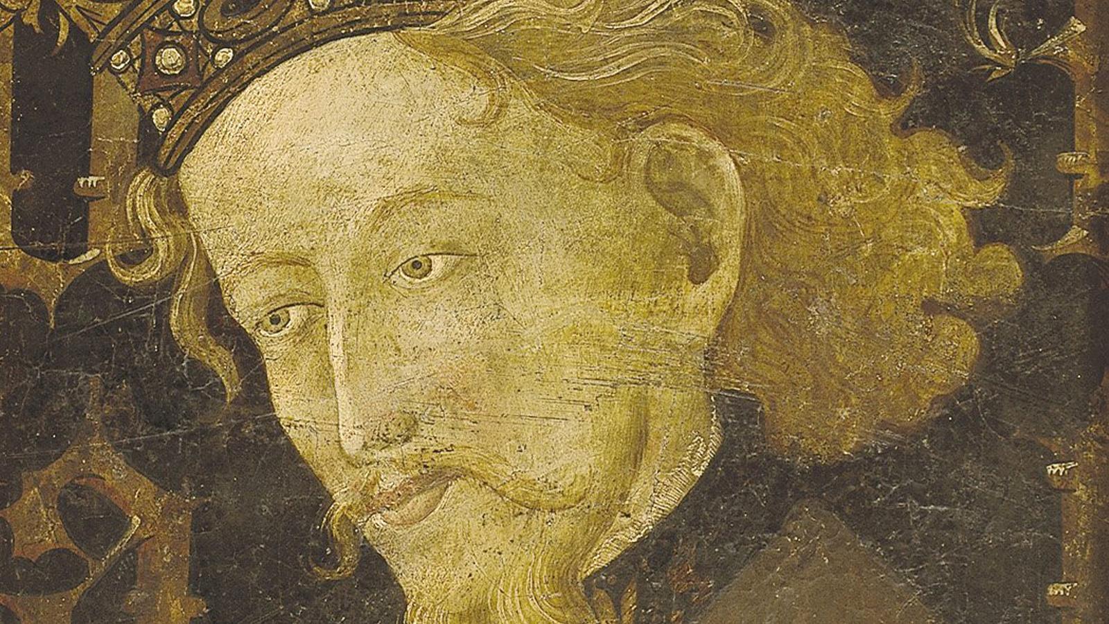 Imaginary portrait of Jaume I, work by Mateu and Gonçal Peris (1427).