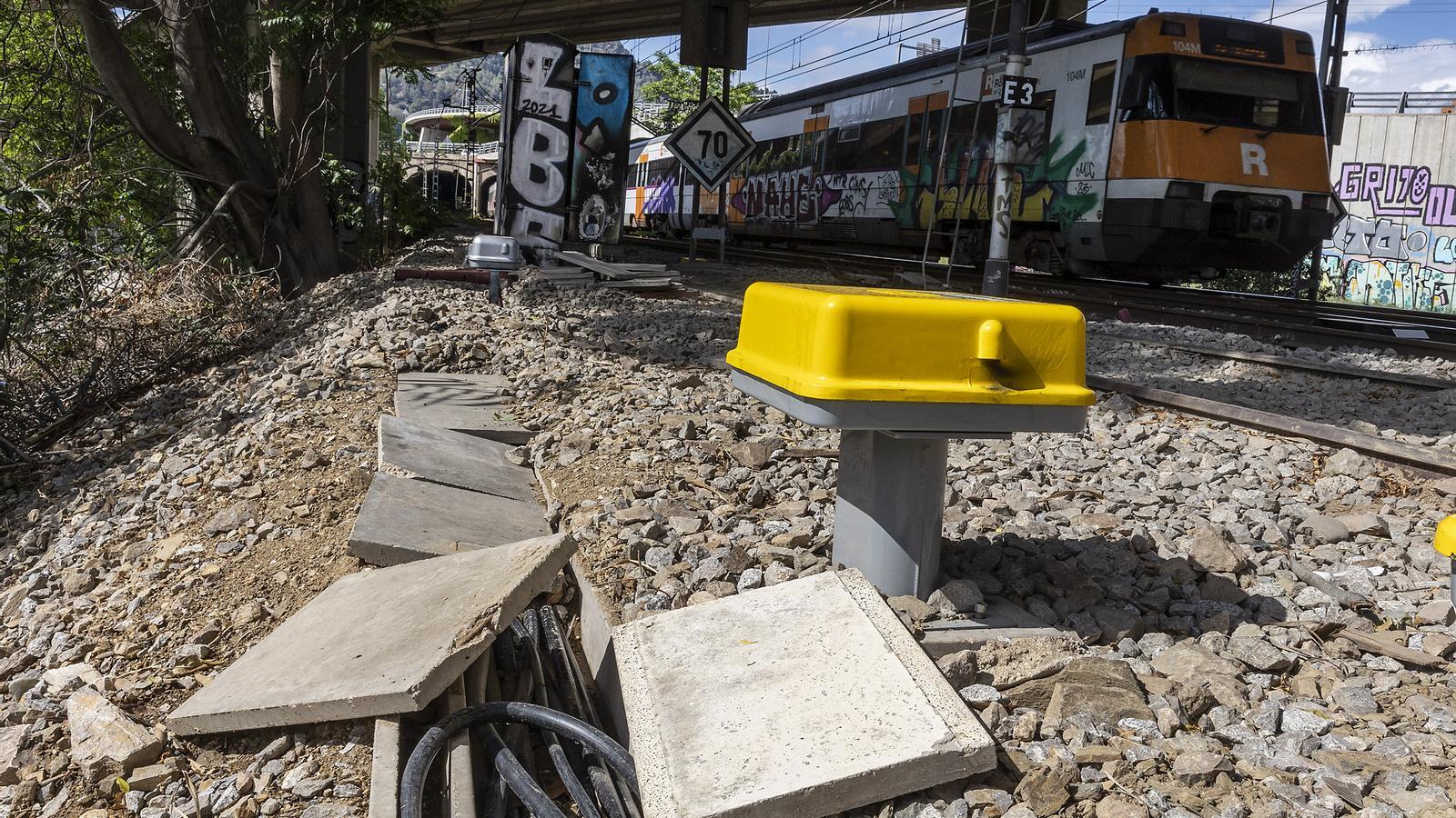 Point of the suburban rail network where a copper theft occurred.
