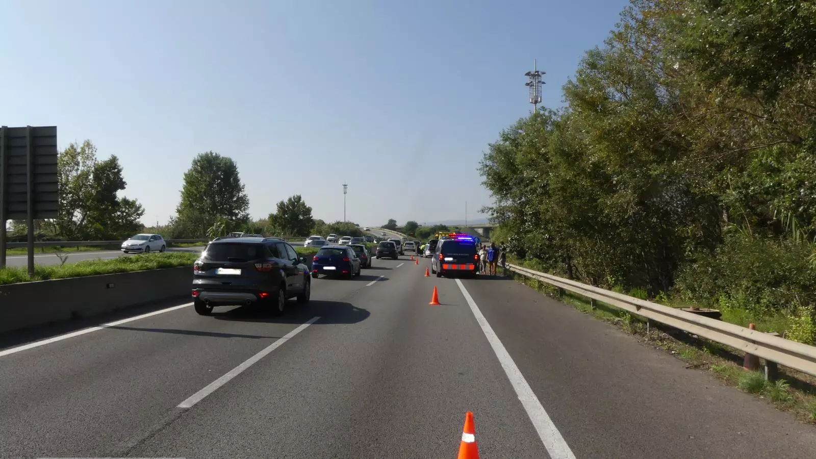 El punt de la B-20 on diumenge es va produir l'accident, a l'altura del Prat de Llobregat