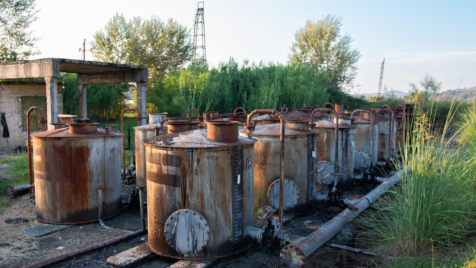 Abandoned oil facilities in Kuçovë, Albania.