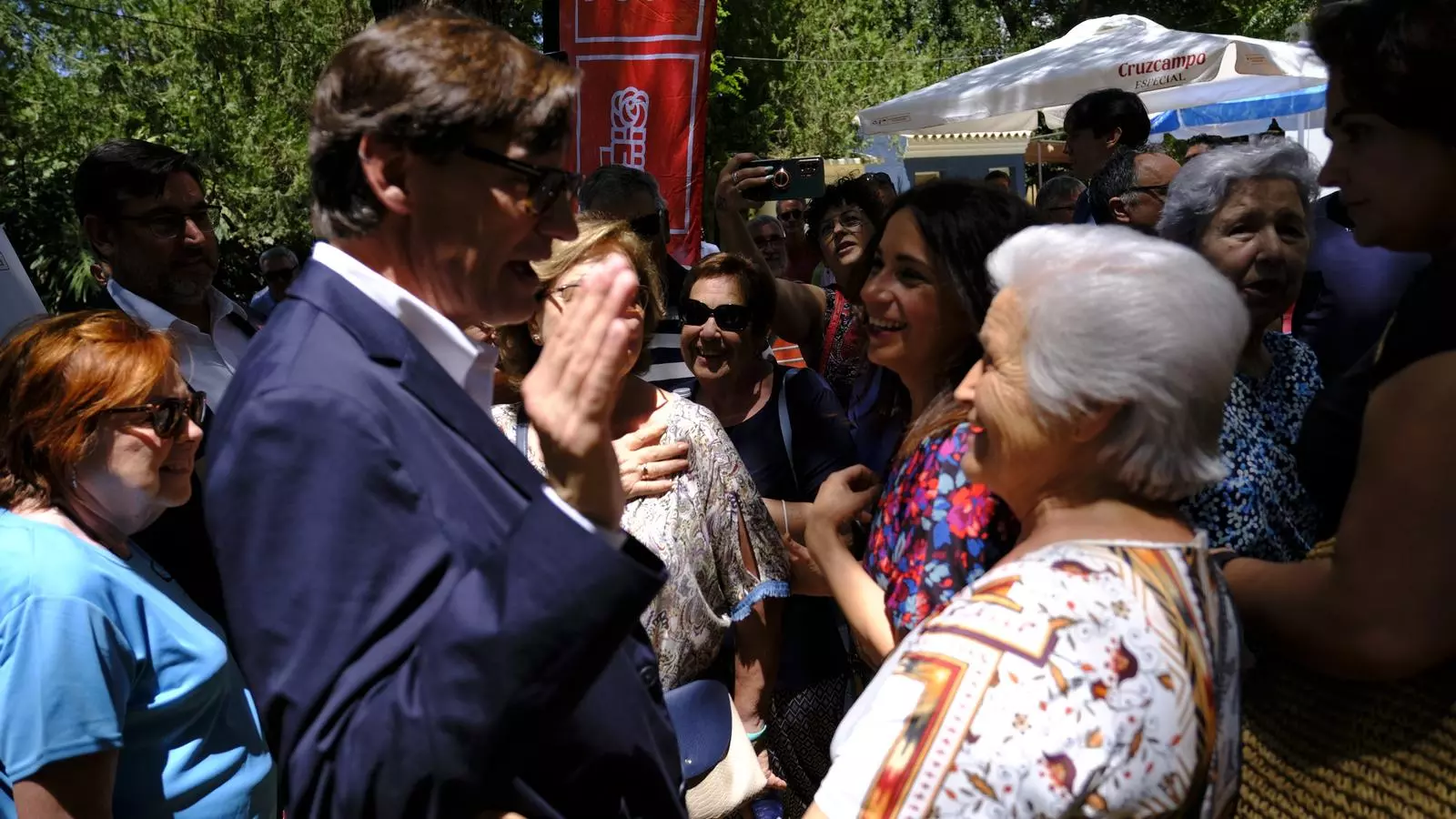 El primer secretari del PSC, Salvador Illa, en un acte electoral a Utrera, Sevilla.