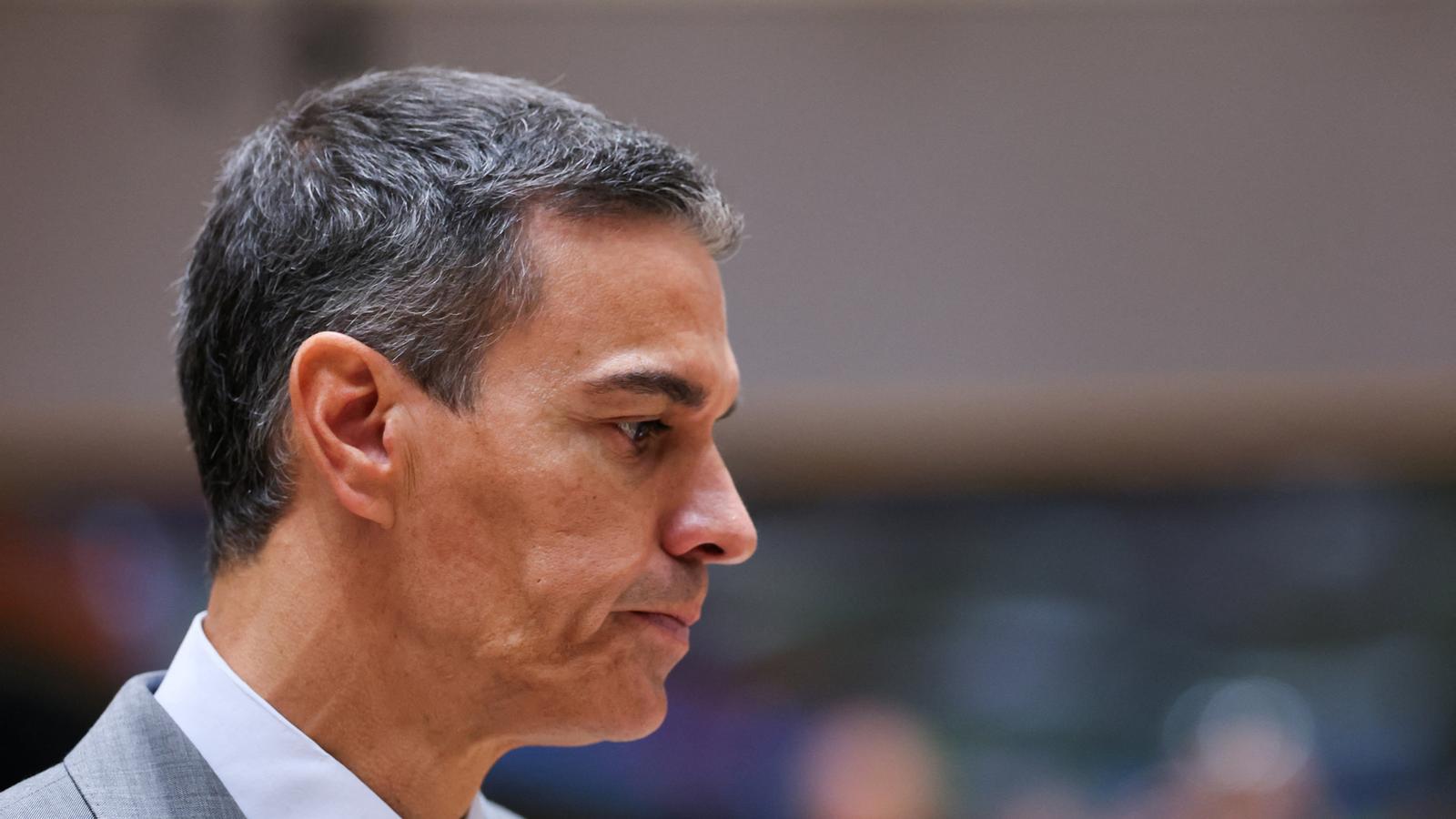 The Spanish president, Pedro Sánchez, at the leaders' summit in Brussels.
