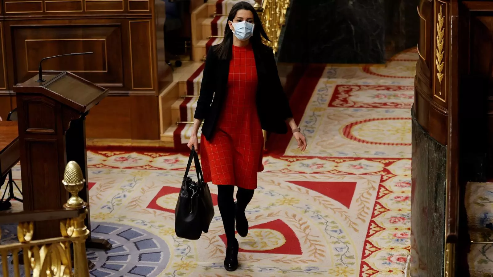 The leader of Ciutadans, Inés Arrimadas, yesterday Wednesday marching of the Congress.