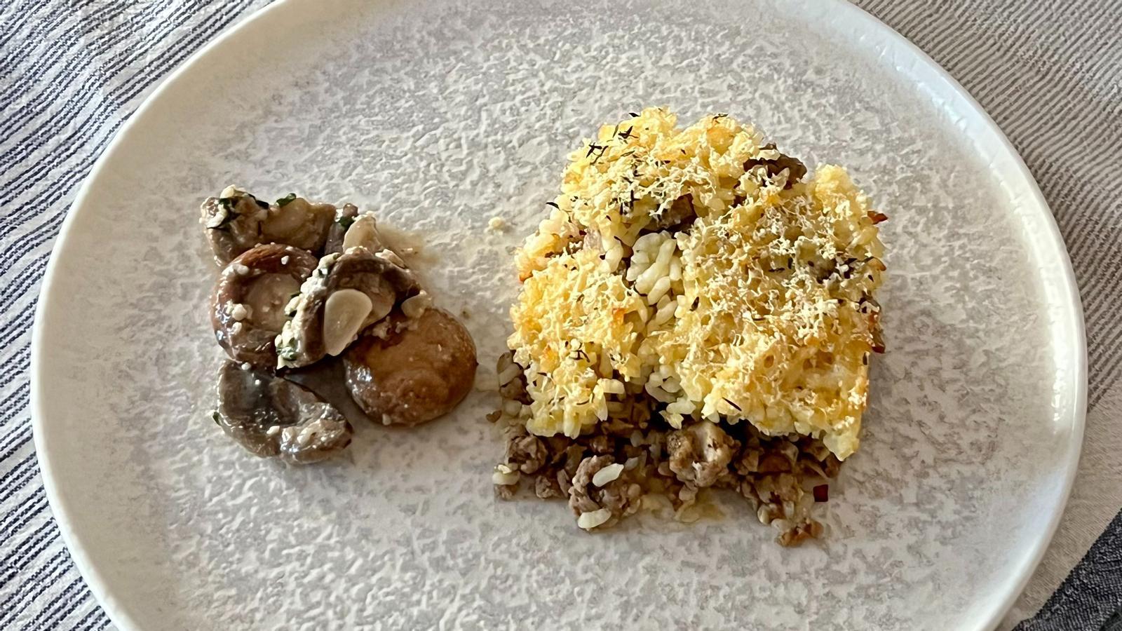 Arroz con picada Can Cames Seques con setas al estilo de Alaró.