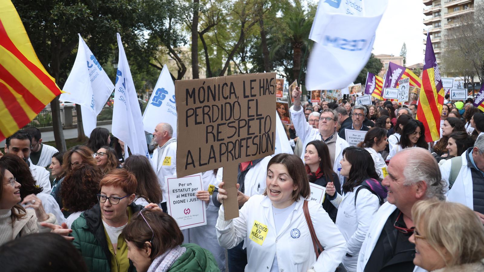 Demonstration der Ärzte von Balearen gegen das Rahmenstatut.