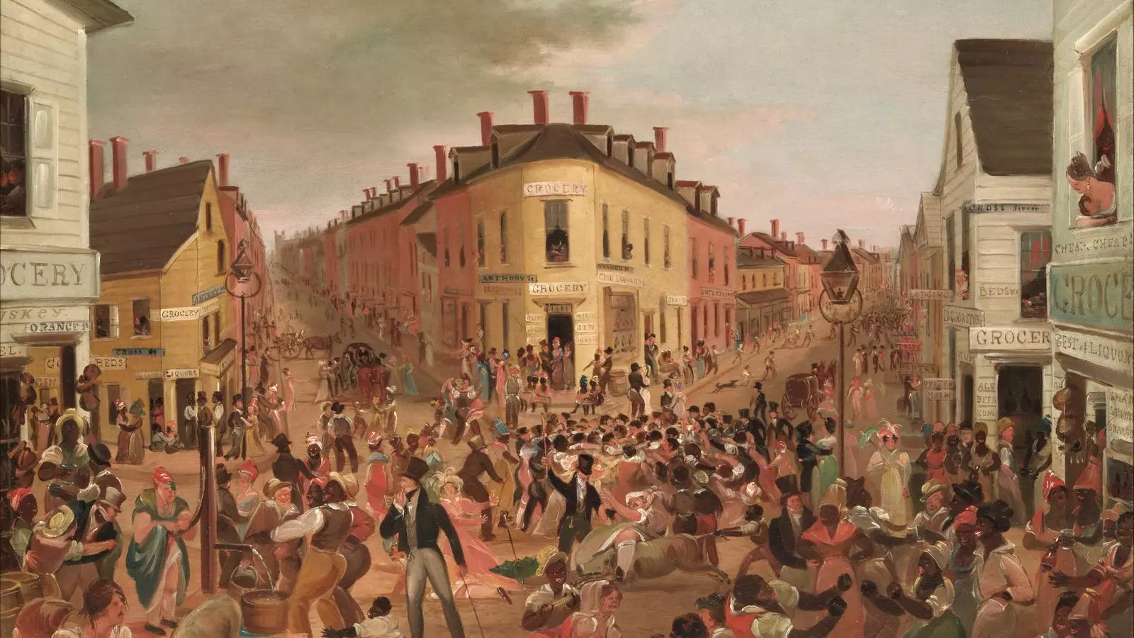 El barri de Five Points novaiorquès, pintat per George Catlin el 1827