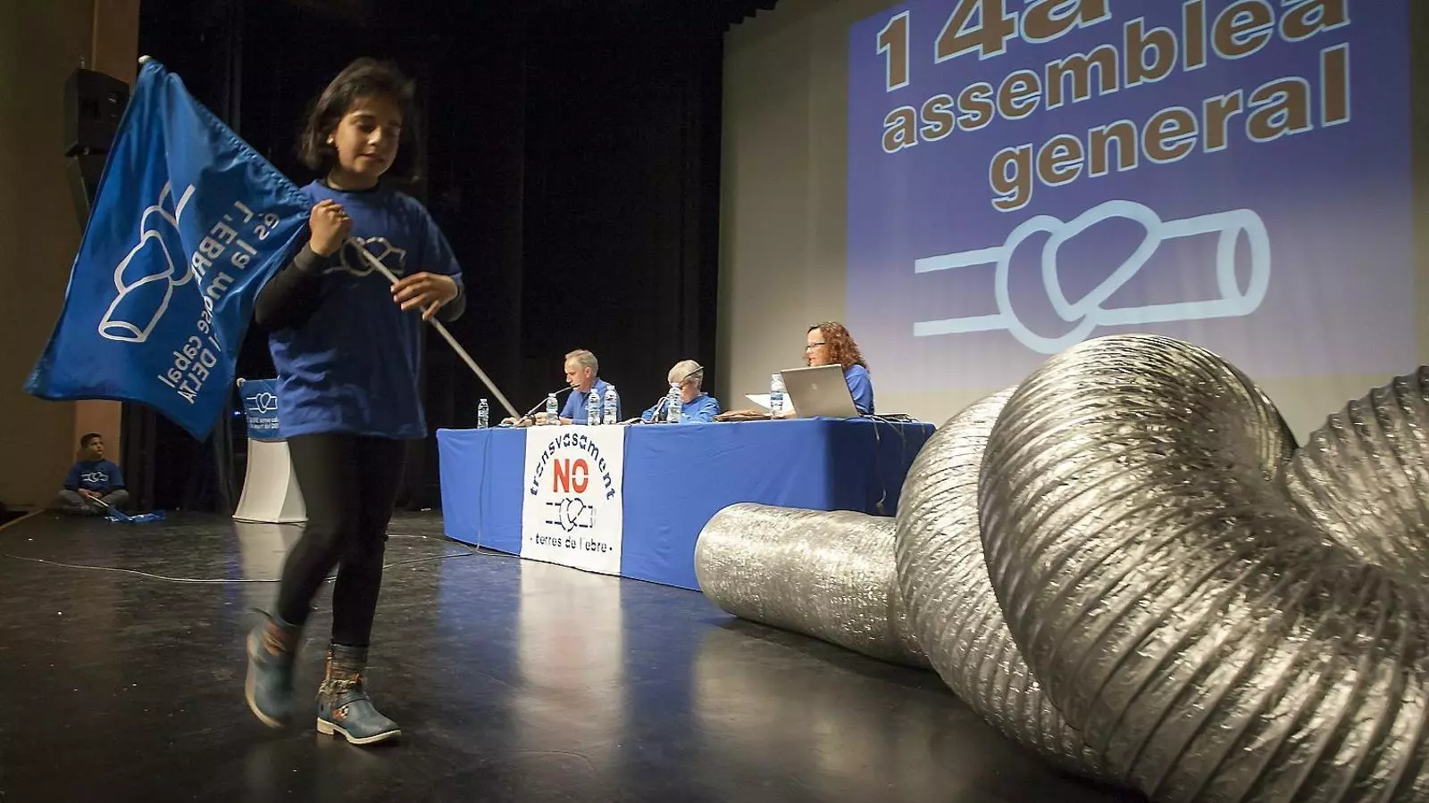 Imatge de l’assemblea de la Plataforma en Defensa de l’Ebre d’ahir a Tortosa.