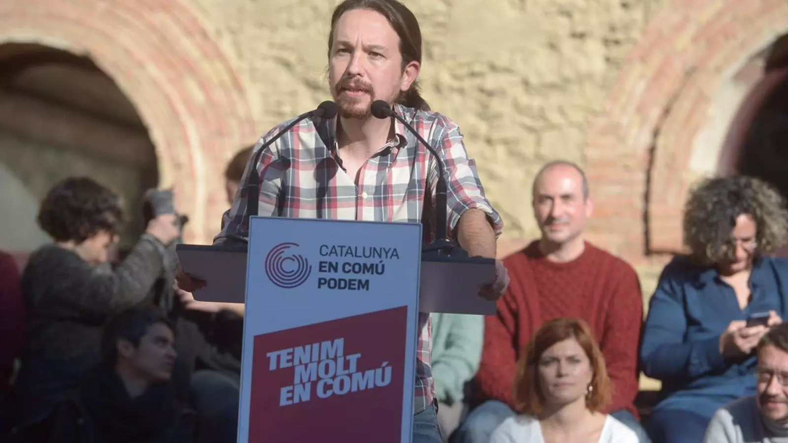 Pablo Iglesias al míting de Catalunya en Comú-Podem a Nou Barris