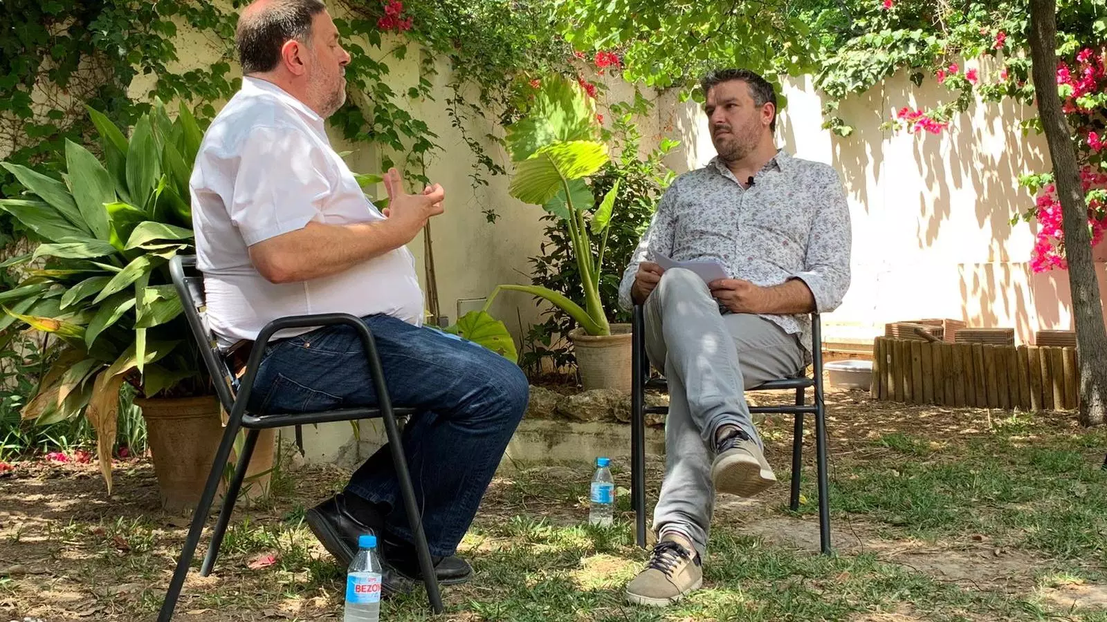 Lluís Apesteguia durant la seva entrevista amb Oriol Junqueras