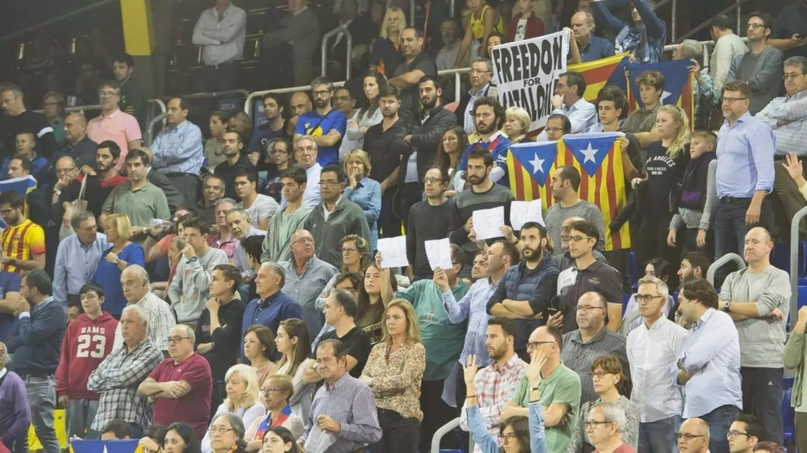 El Palau Blaugrana, durant el partit contra l'Olympiacos