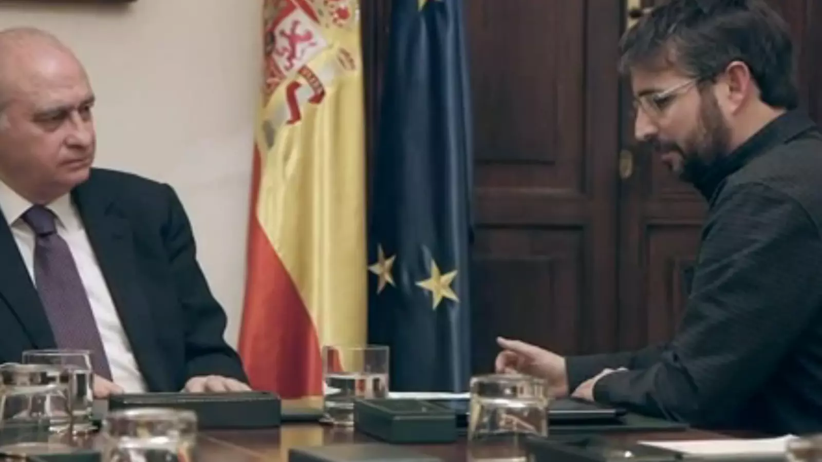 Jorge Fernéndez Díaz i Jordi Évole durant el programa