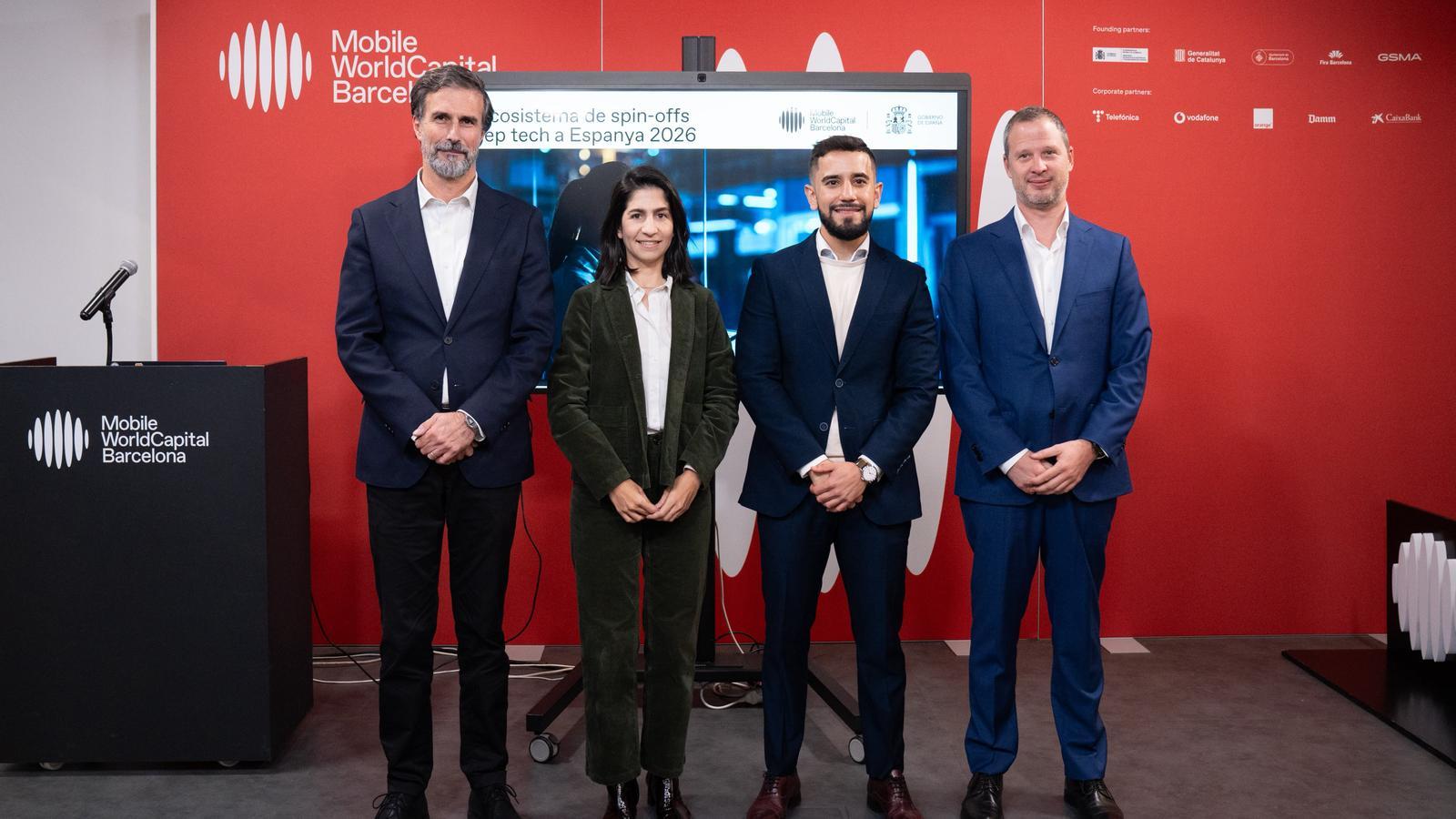 Lorenzo di Pietro, general director of Barcelona Activa; Laia Corbella, general director of Mobile World Capital; Fernando Escobar, deputy director of citizenship, talent and digital entrepreneurship of SEDIA; and Albert Mascarell, director of technology transfer at MWCapital