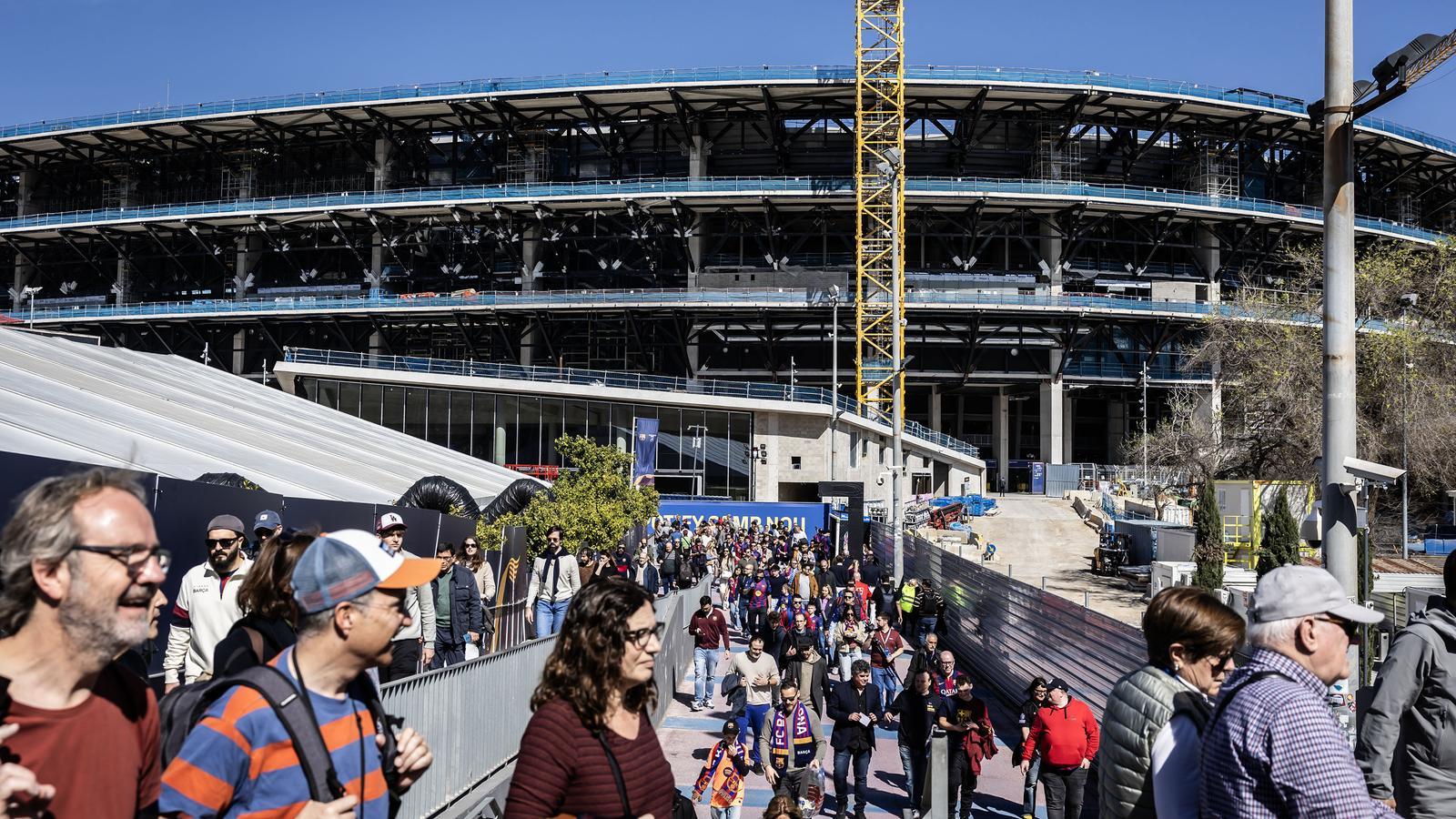 Imagen de la fachada del Camp Nou, en marzo de 2026