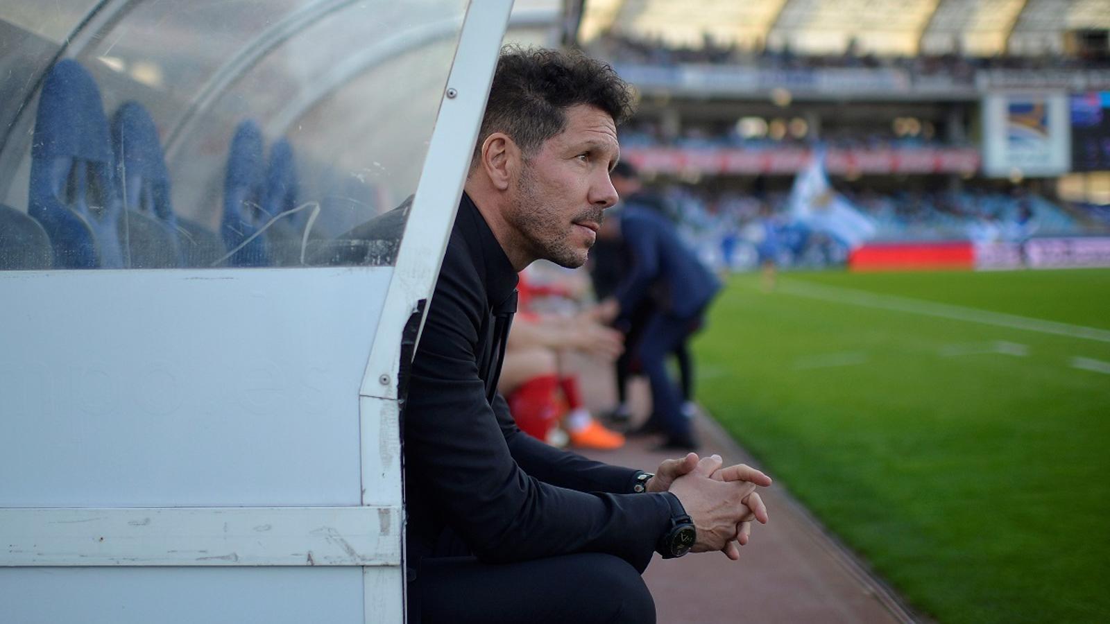 Diego 'Cholo' Simeone, a la banqueta d'Anoeta