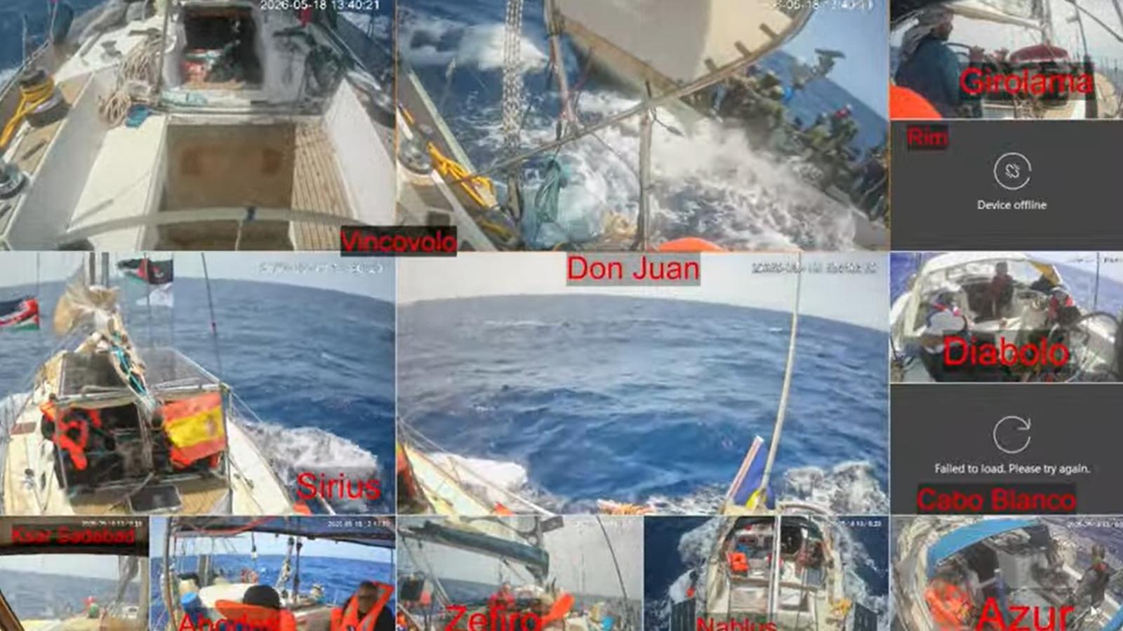 Captura de pantalla del directe de la flotilla.