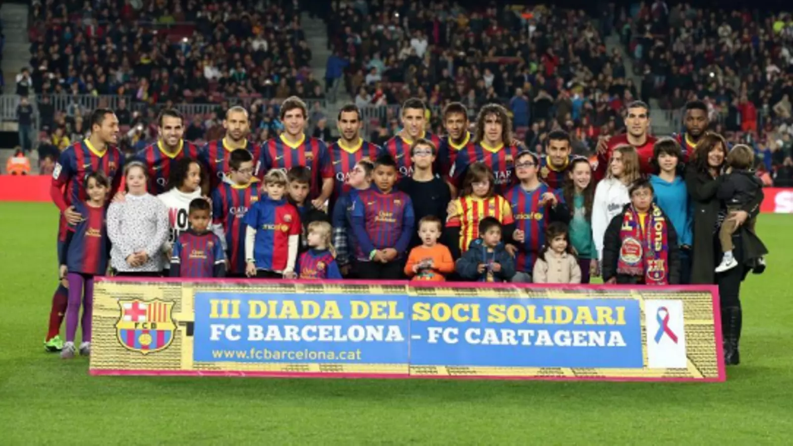 L'alineació blaugrana en la tercera edició de la diada del soci solidari / FCBARCELONA