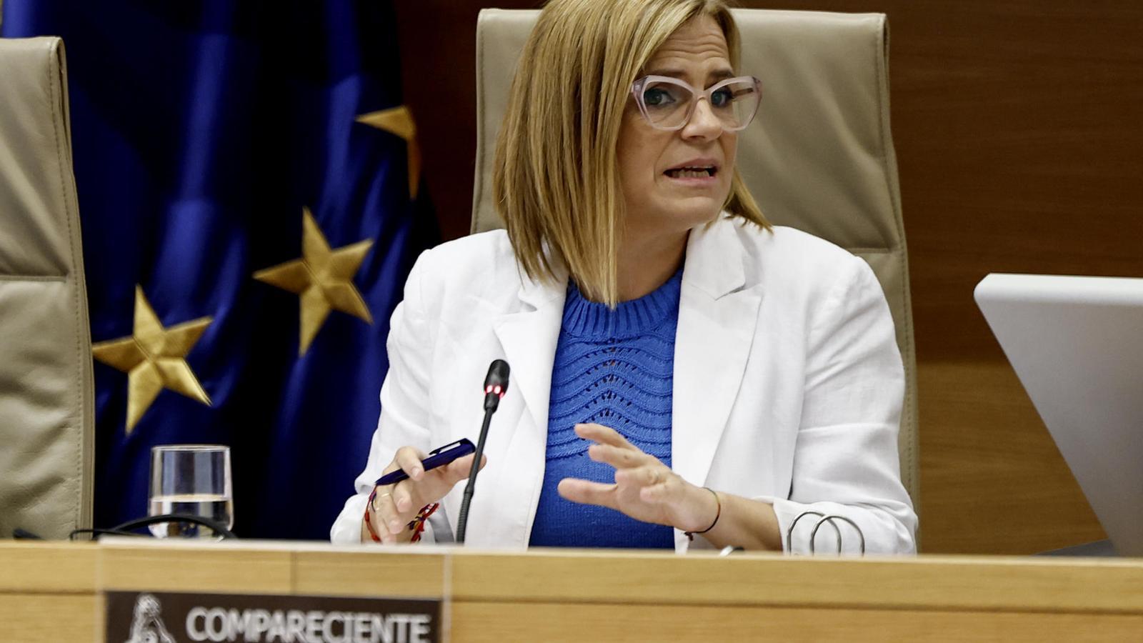 The delegate of the Spanish government in the Valencian Country, Pilar Bernabé, this Monday in the Congress of Deputies.