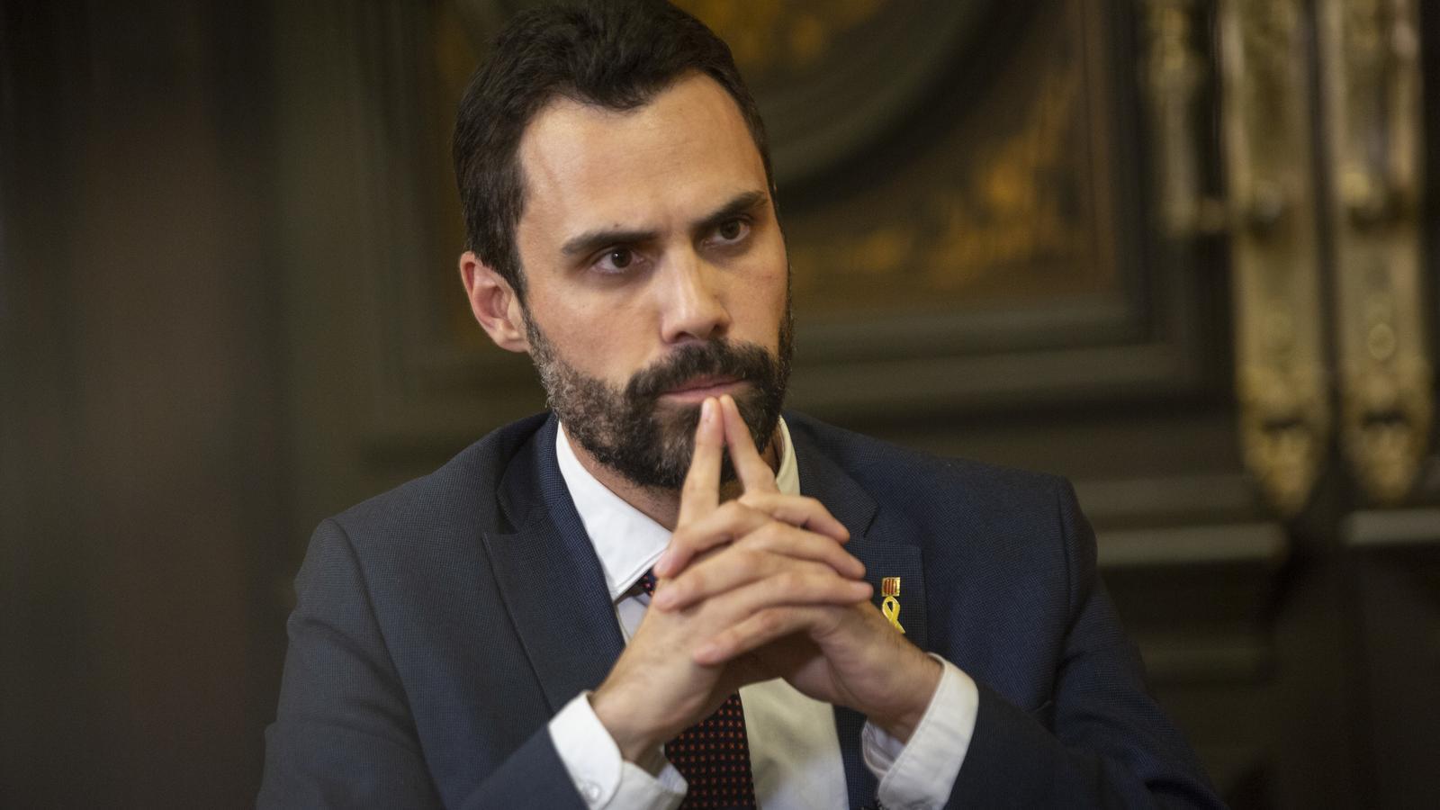 Roger Torrent durant una entrevista amb l'ARA