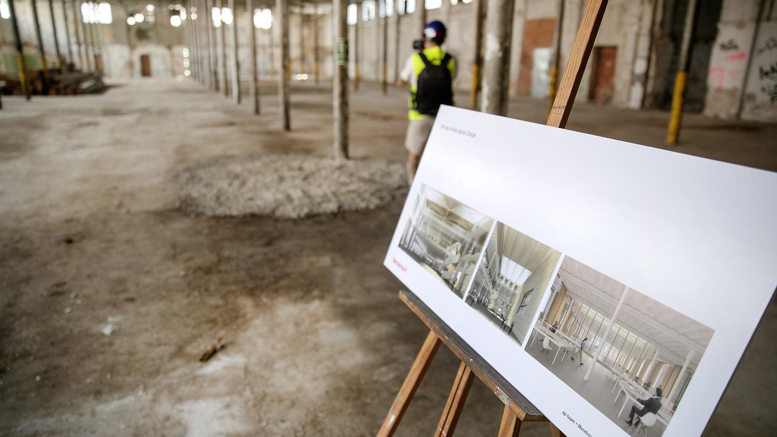 The central nave of Can Batlló where the new City Archive will be built