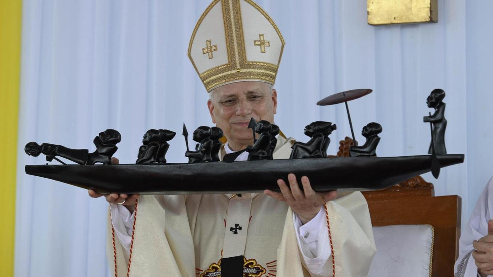 El papa León XIV durante una misa celebrada el viernes pasado en Douala, Camerún.