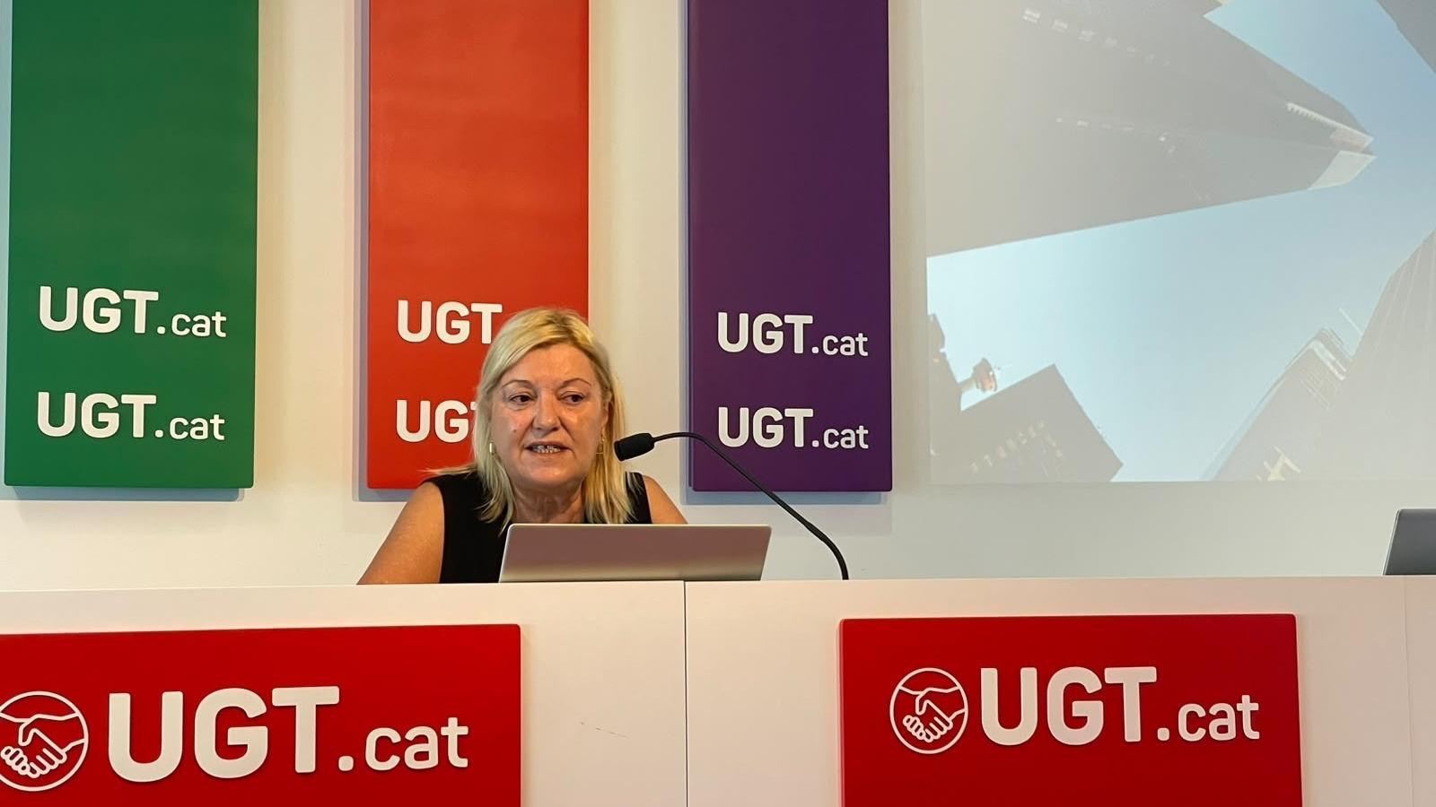 The national secretary of UGT of Catalonia, Reyes Solaz.