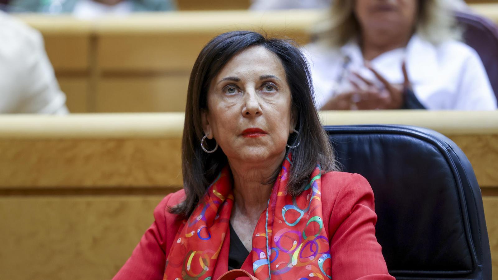 La ministra de Defensa, Margarita Robles, durante la sesión de control al Senado