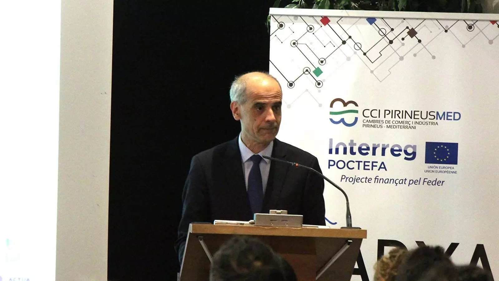 Una imatge del cap de Govern, Toni Martí, durant la jornada francoandorrana en matèria d'energia celebrada aquest dimarts al matí. / M. F. (ANA)