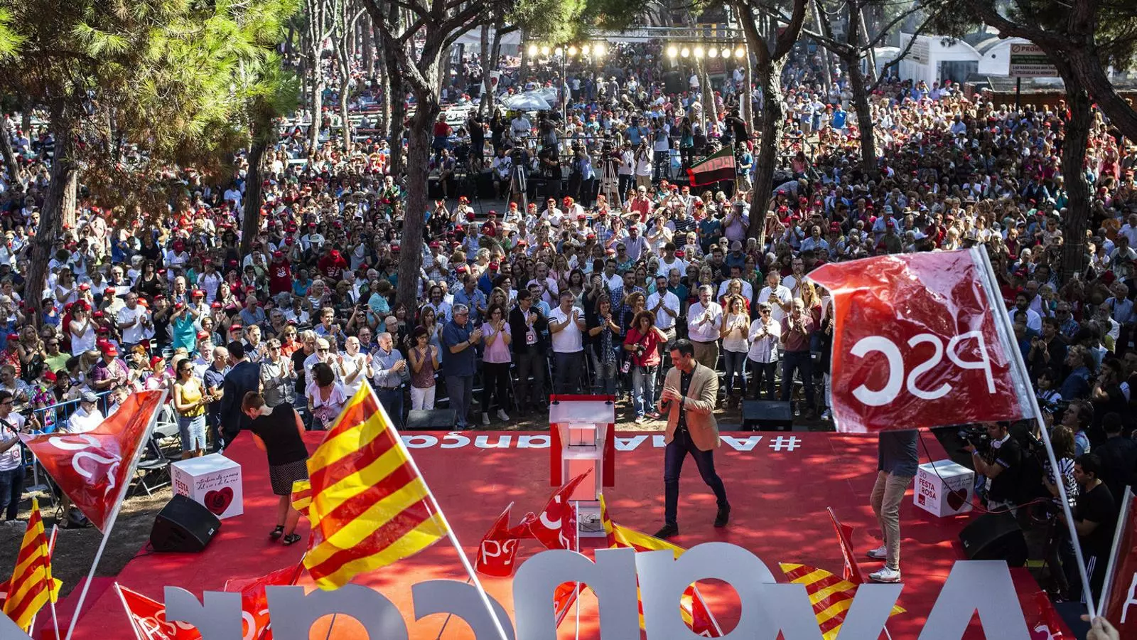 El president espanyol, Pedro Sánchez, a la festa de la Rosa del PSC de l’any passat.