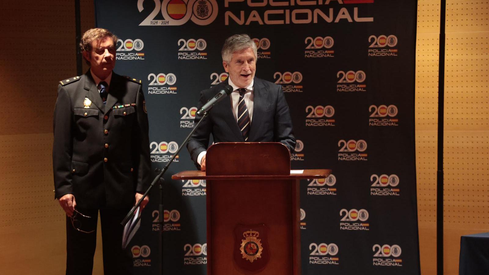 El ministro Marlaska esta mañana en un acto en Palma.