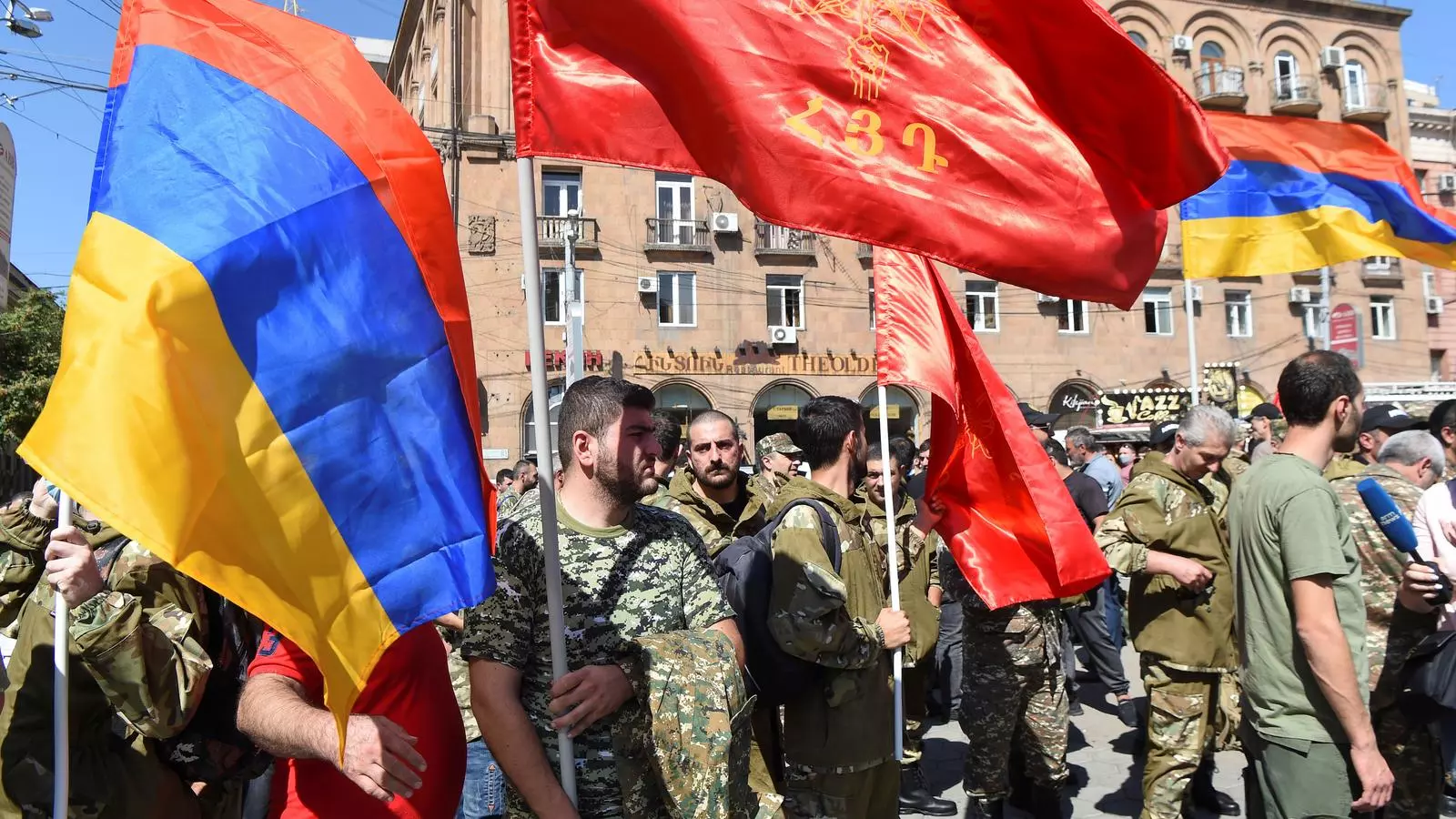 Voluntaris per enrolar-se a l'exèrcit a Erevan, la capital d'Armènia.