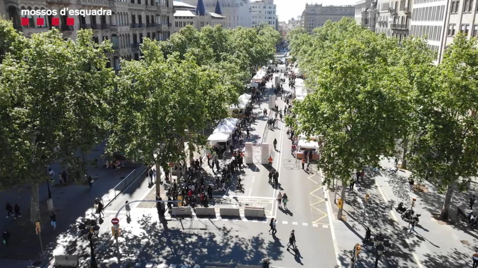 Sant Jordi des de l'aire a Barcelona