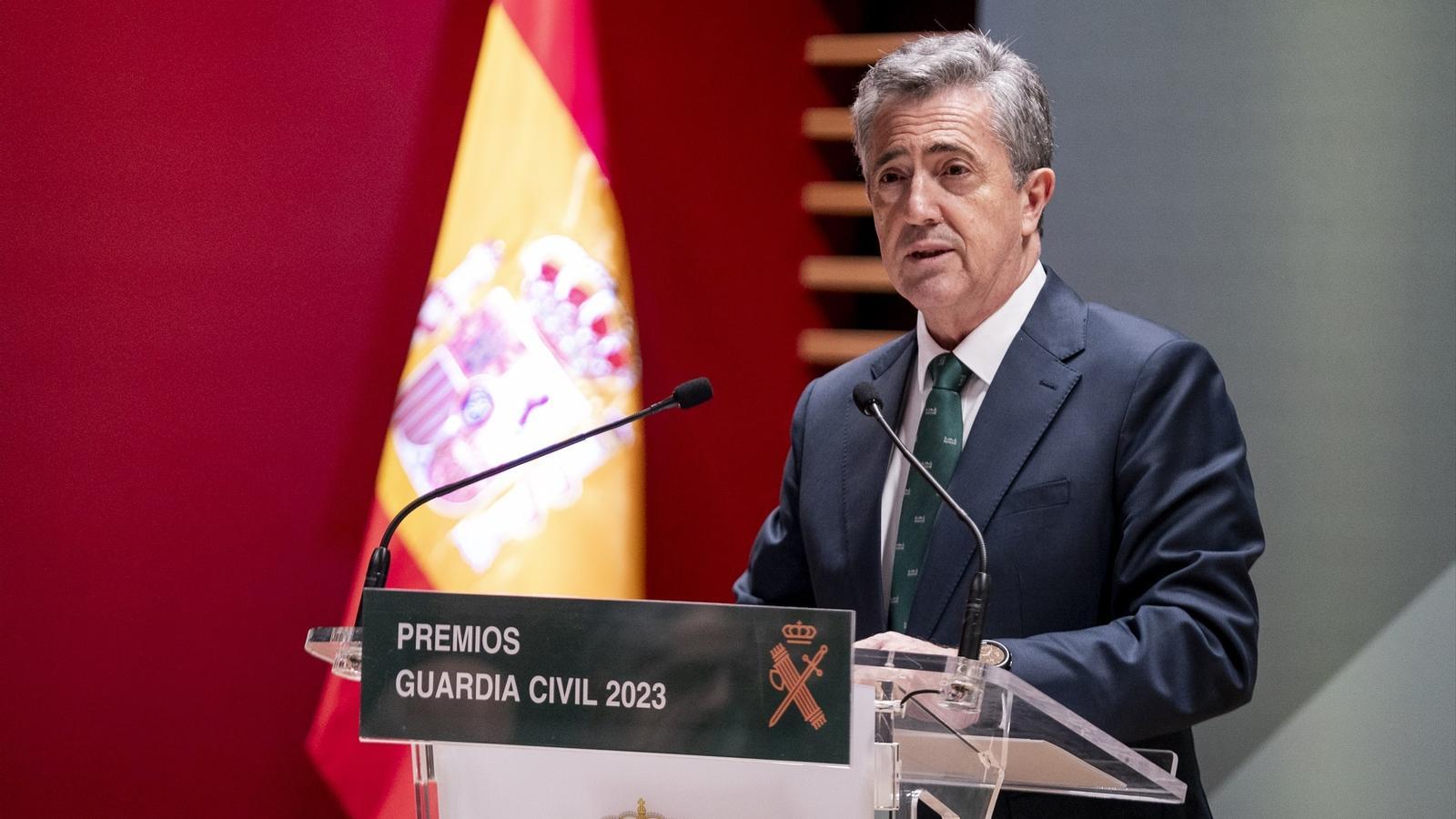Leonardo Marcos interviene durante la entrega de los Premios Guardia Civil 2023 en enero de 2024