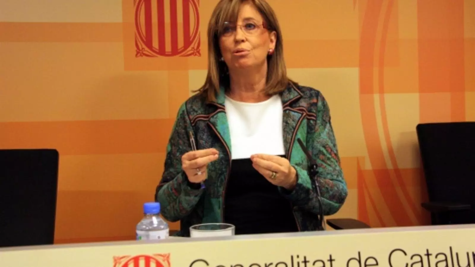 La consellera d'Ensenyament, Irene Rigau, aquest dilluns a la tarda. / ACN