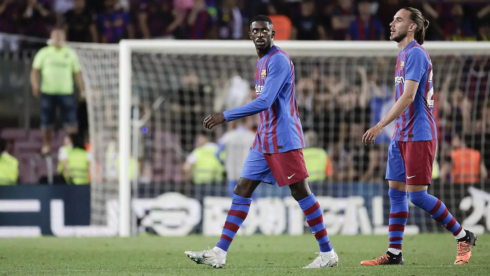 Ousmane Dembélé durant l’últim partit del Barça, la derrota de diumenge al Camp Nou contra el Vila-real.