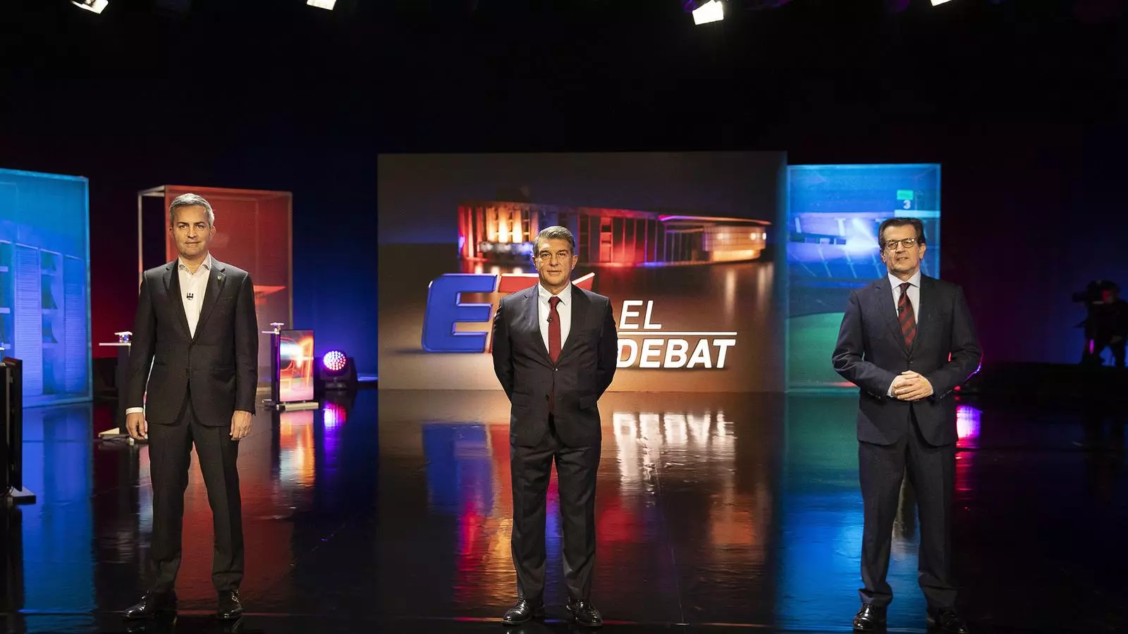 Víctor Font, Joan Laporta i Toni Freixa.