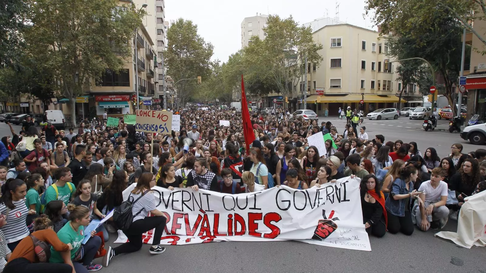 La capçalera de la manifestació.