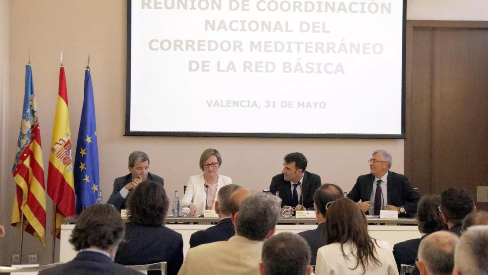 Un moment de la reunió de coordinació del corredor mediterrani.