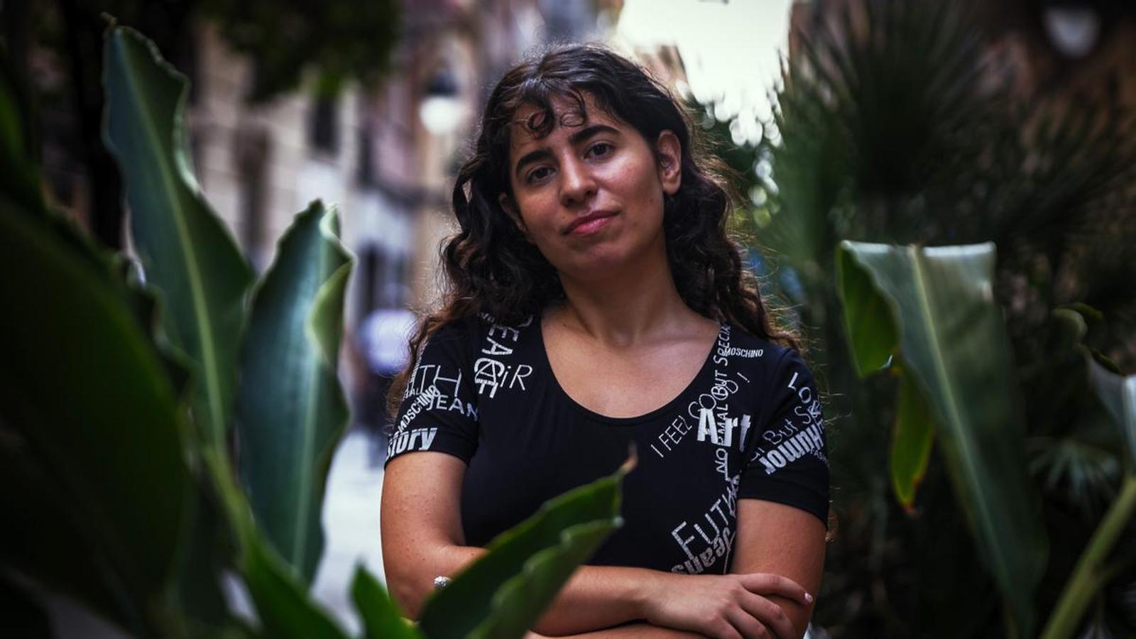 Irene Moray photographed in the Gràcia neighborhood of Barcelona.