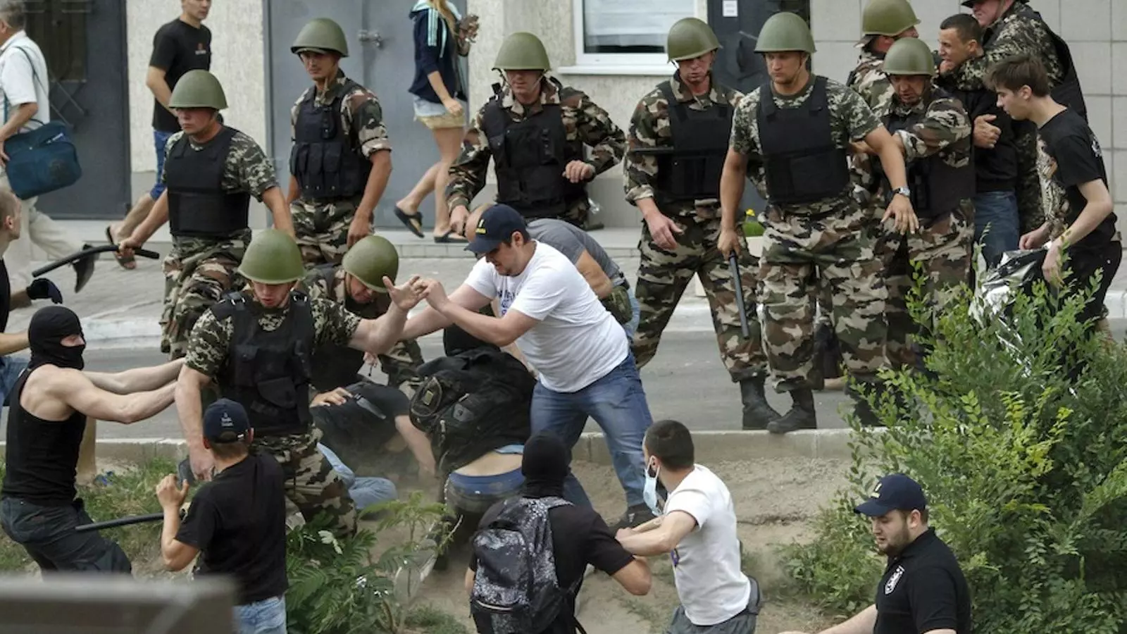 Enfrontaments durant una protesta a Odesa. REUTERS