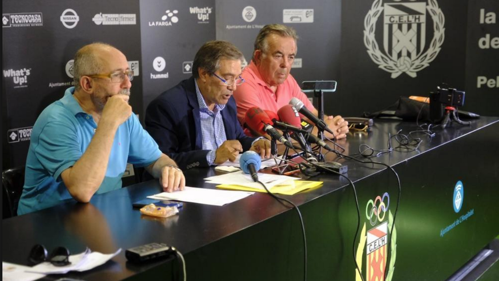 El president de L'Hospitalet a la roda de premsa que va portar a terme. / CE L'HOSPITALET