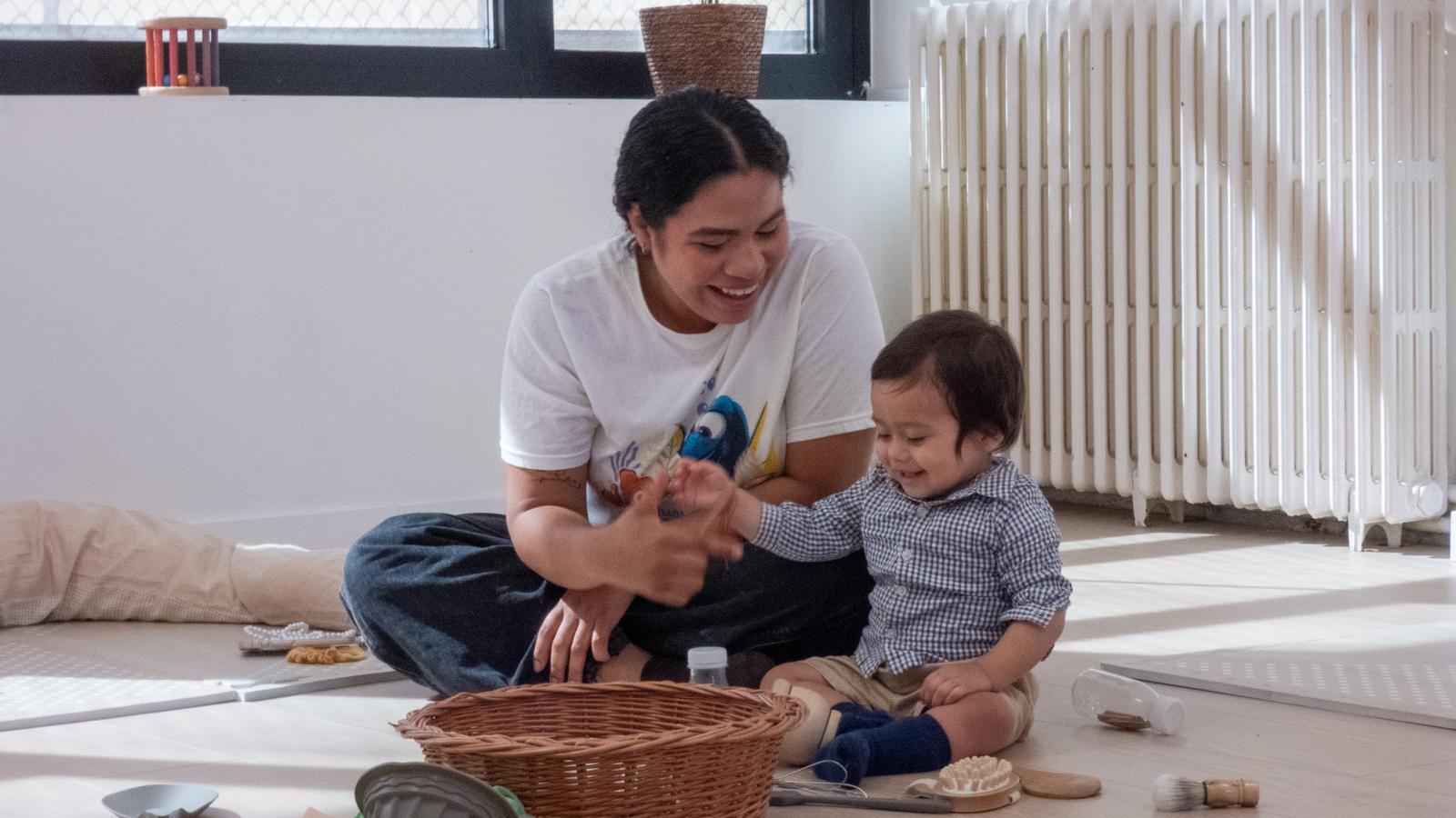 Marcela and her son Fer at the Koala Space of the La Caixa Foundation
