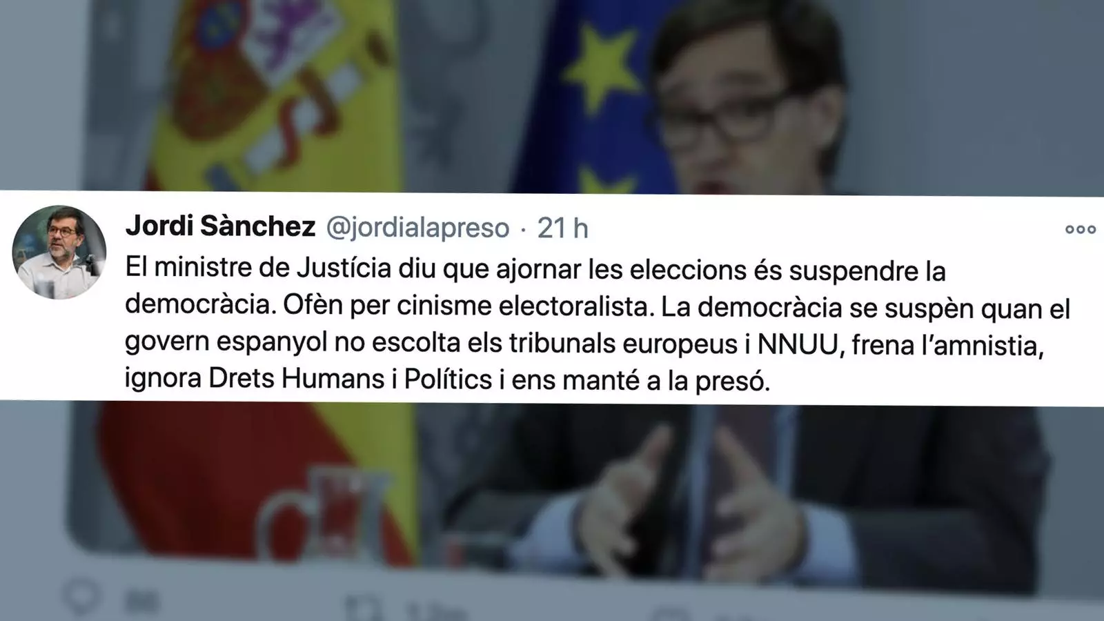 L'anàlisi d'Antoni Bassas: «Que els hi preguntin als presos polítics què és "suspendre la democràcia"»