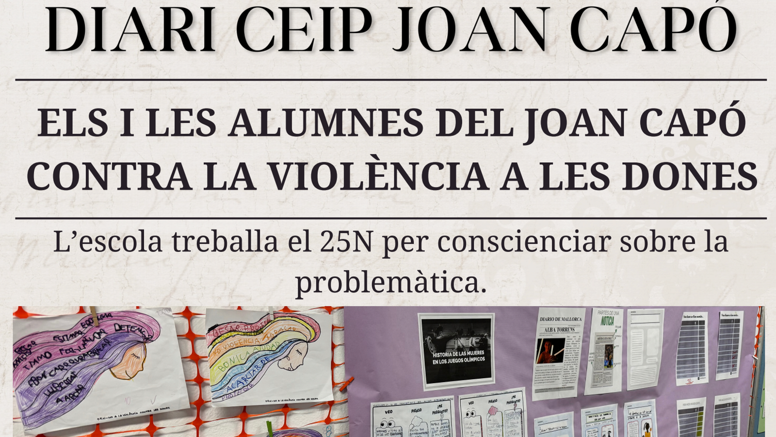 One of the pages of the diary created by the 5th grade students at CEIP Joan Capó.
