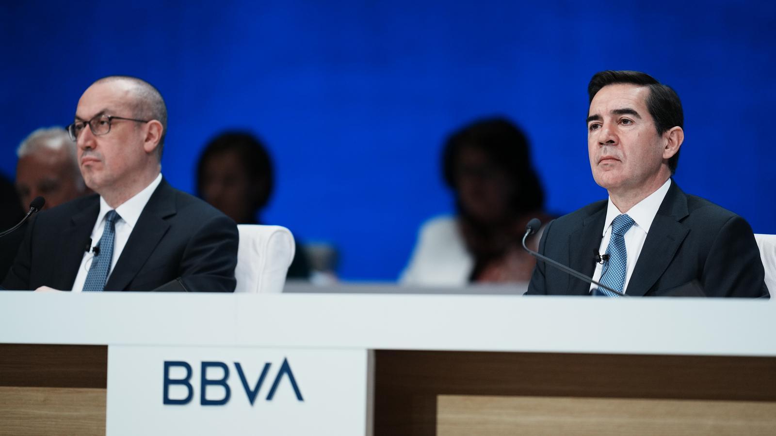 BBVA Chairman Carlos Torres and CEO Onu Genç in a file photo.