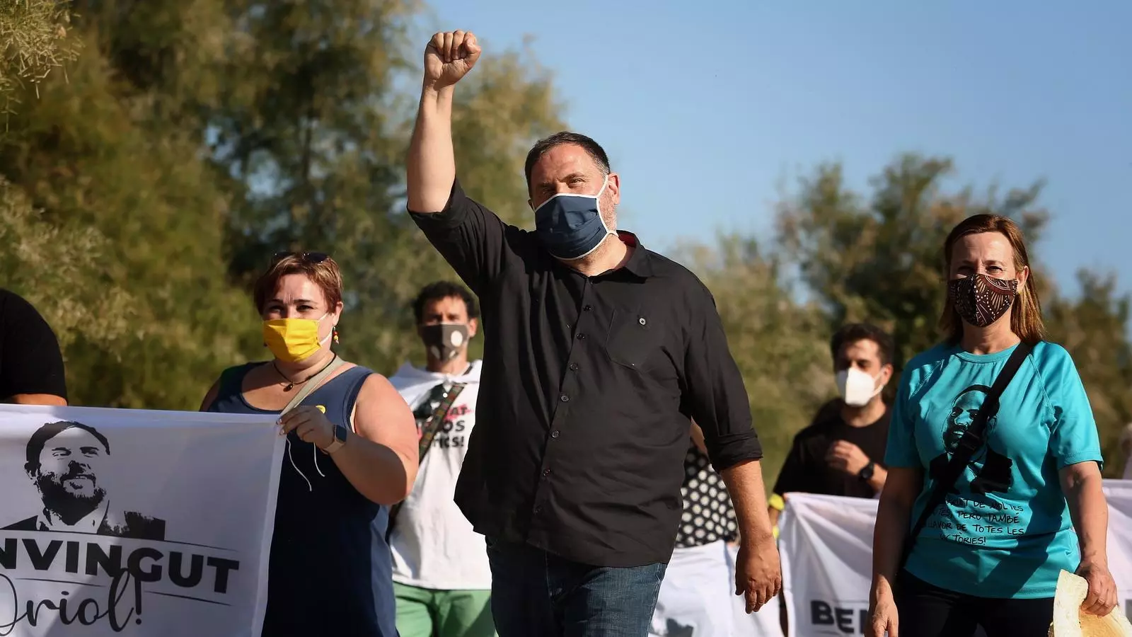 El president d'Esquerra, Oriol Junqueras, arribant a Sant Vicenç dels Horts.