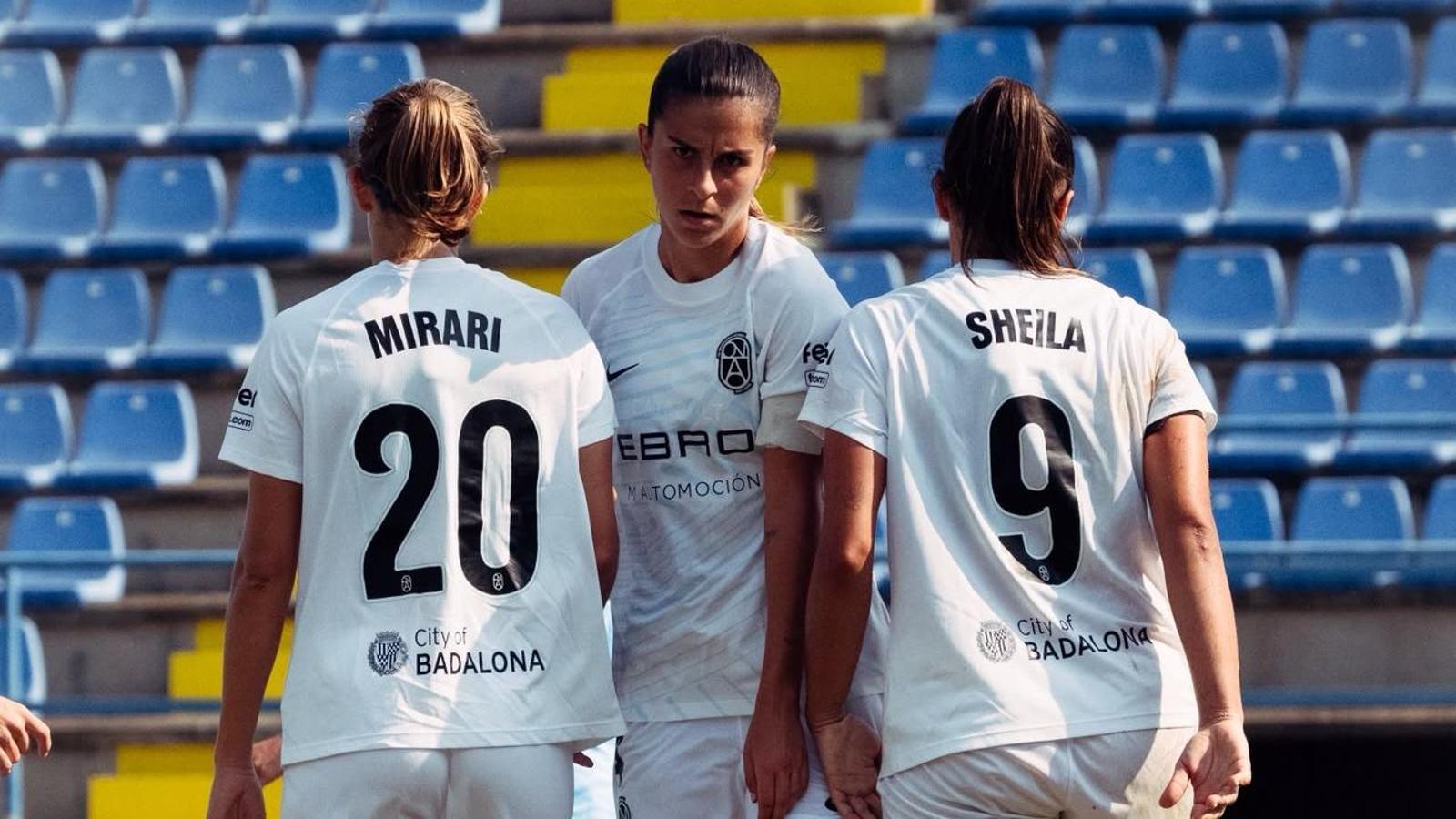 Mirari Uria and Sheila Guijarro during the match against Tenerife