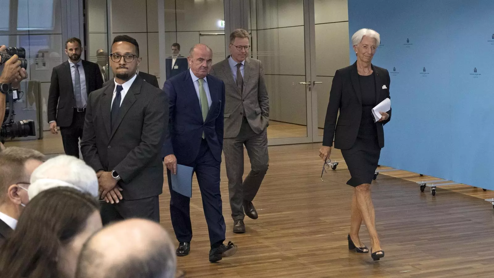 La presidenta del BCE, Christine Lagarde, arribant a la seva última roda de premsa, celebrada al setembre a Frankfurt.