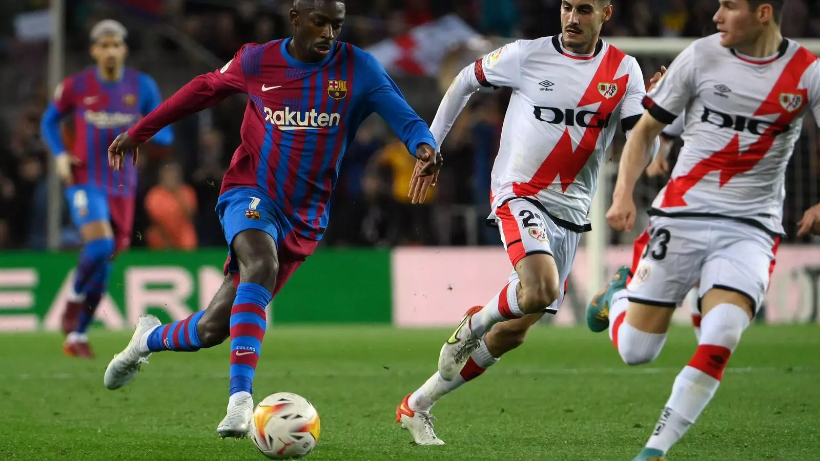 Dembélé durant el partit contra el Rayo Vallecano