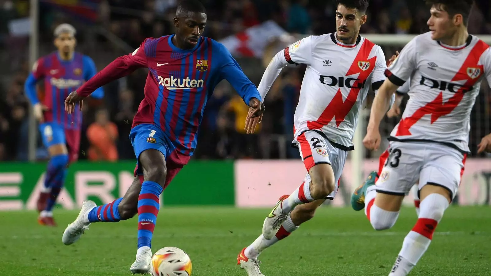 Dembélé durant el partit contra el Rayo Vallecano